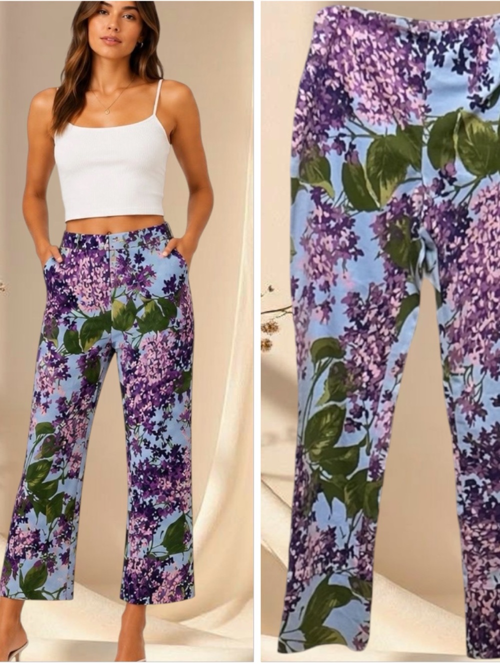 Vintage 90s Moschino Cheap and Chic Floral Crop Pants NWOT XS